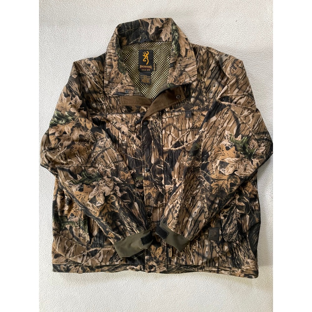 Browning Mens 2XL Hunting Jacket Camo Hydro Fleece Gore-Tex Bowhunting Buck Fall